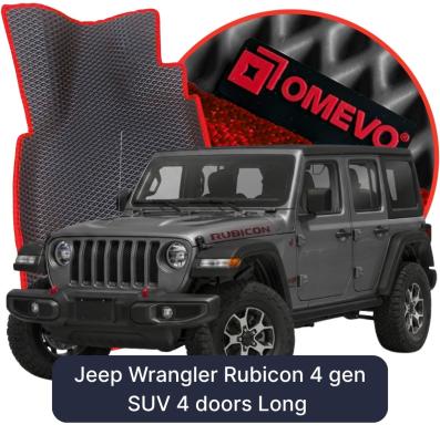 OMEVO EVA car mats for Jeep Wrangler Rubicon 4 gen SUV 4 doors Long (2017-2026)