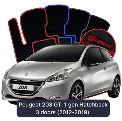 Velour car mats OMEVO for Peugeot 208 GTi 1 gen Hatchback 3 doors (2012-2019)
