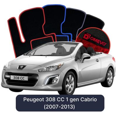 Velour car mats OMEVO for Peugeot 308 CC 1 gen Cabrio (2007-2013)