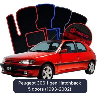 Velour car mats OMEVO for Peugeot 306 1 gen Hatchback 5 doors (1993-2002)