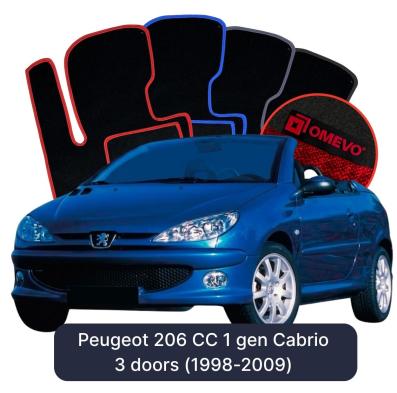 Velour car mats OMEVO for Peugeot 206 CC 1 gen Cabrio 3 doors (1998-2009)