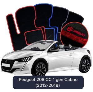 OMEVO Velour Car Mats for Peugeot 208 CC 1 gen Cabrio (2012-2019)