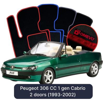 Velour car mats OMEVO for Peugeot 306 CC 1 gen Cabrio 2 doors (1993-2002)