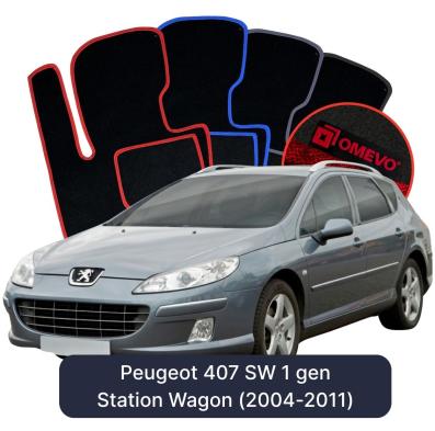 Velour car mats OMEVO for Peugeot 407 SW 1 gen Station Wagon (2004-2011)
