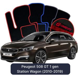 OMEVO Velour Car Mats for Peugeot 508 GT 1 gen Station Wagon (2010-2019)