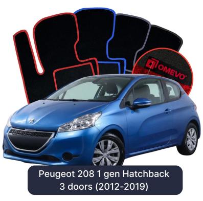 Velour car mats OMEVO for Peugeot 208 1 gen Hatchback 3-door (2012-2019)