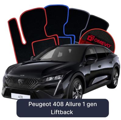 Velour car mats OMEVO for Peugeot 408 Allure 1 gen Liftback (2022-2025)