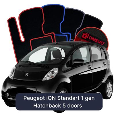 Velour car mats OMEVO for Peugeot iON Standart 1 gen Hatchback 5 doors (2010-2025)
