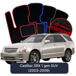 OMEVO Velour Car Mats for Cadillac SRX 1 gen SUV (2003-2009)