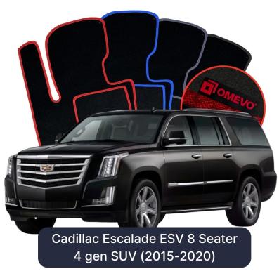 Velour car mats OMEVO for Cadillac Escalade ESV 8 Seater 4 gen SUV (2015-2020)