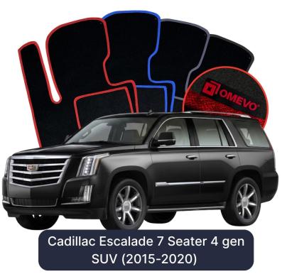 Velour car mats OMEVO for Cadillac Escalade 7 Seater 4 gen SUV (2015-2020)