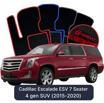 Velour car mats OMEVO for Cadillac Escalade ESV 7 Seater 4 gen SUV (2015-2020)