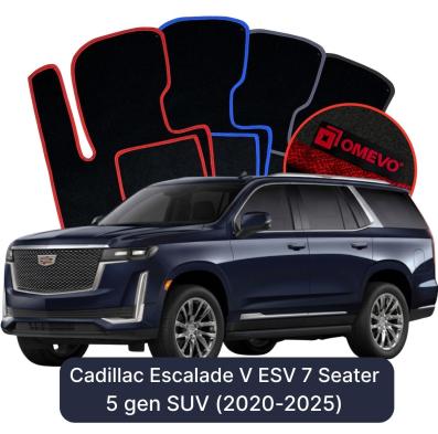 Velour car mats OMEVO for Cadillac Escalade V ESV 7 Seater 5 gen SUV (2020-2025)