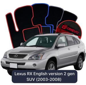 OMEVO Velour Car Mats for Lexus RX 2 gen SUV UK Version (2003-2008)