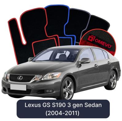 Velour car mats OMEVO for Lexus GS S190 3 gen Sedan (2004-2011)