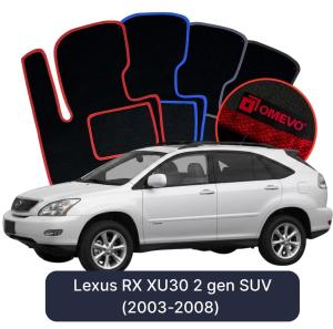 OMEVO Velour Car Mats for Lexus RX XU30 2 gen SUV (2003-2008)