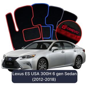 OMEVO Velour Car Mats for Lexus ES USA 300H 6 gen Sedan (2012-2018)