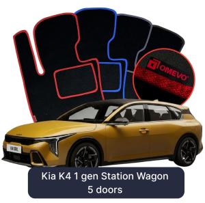 OMEVO Velour Car Mats for Kia K4 1 gen Station Wagon 5 doors (2023-2026)