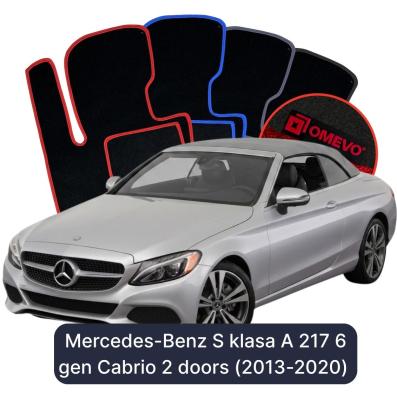 Velour car mats OMEVO for Mercedes-Benz S Class A 217 6 gen Cabrio 2 doors (2013-2020)