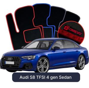 OMEVO Velour Car Mats for Audi S8 TFSI 4 gen Sedan (2018-2026)