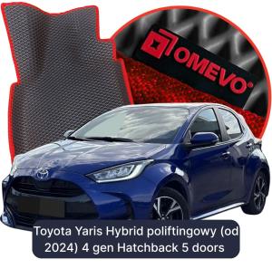 OMEVO 5D Pro EVA Mats for Toyota Yaris Hybrid poliftingowy (od 2024) 4 gen Hatchback 5 doors (2020-2026)