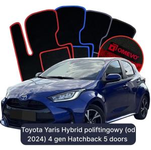 OMEVO Velour Car Mats for Toyota Yaris Hybrid poliftingowy (od 2024) 4 gen Hatchback 5 doors (2020-2026)