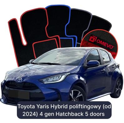 Velour car mats OMEVO for Toyota Yaris Hybrid poliftingowy (od 2024) 4 gen Hatchback 5 doors (2020-2026)