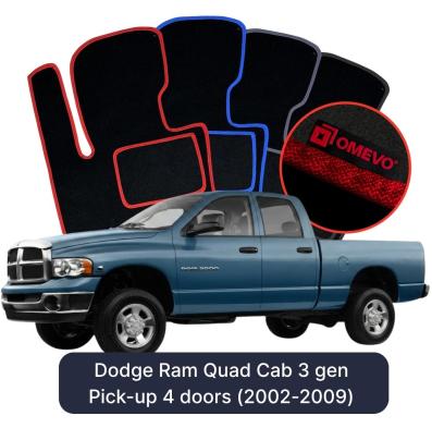 Velour car mats OMEVO for Dodge Ram Quad Cab 3 gen Pick-up 4 doors (2002-2009)