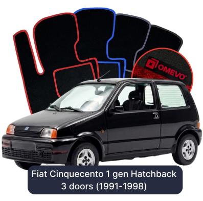 Velour car mats OMEVO for Fiat Cinquecento 1 gen Hatchback 3 doors (1991-1998)