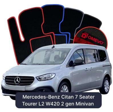Velour car mats OMEVO for Mercedes-Benz Citan 7 Seater Tourer L2 W420 2 gen Minivan (2021-2026)