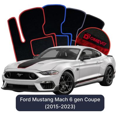 Velour car mats OMEVO for Ford Mustang Mach 6 gen Coupe (2015-2023)