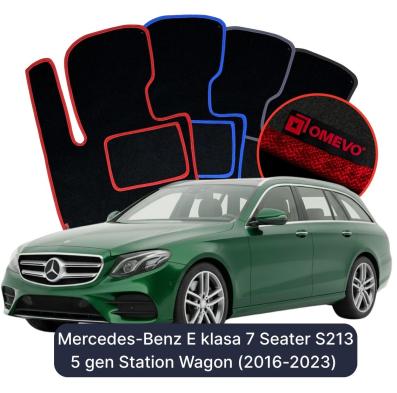 Velour car mats OMEVO for Mercedes-Benz E klasa 7 Seater S213 5 gen Station Wagon (2016-2023)