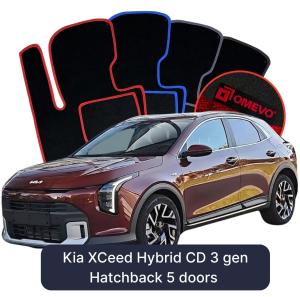 OMEVO Velour Car Mats for Kia XCeed Hybrid CD 3 gen Hatchback 5 doors (2019-2026)
