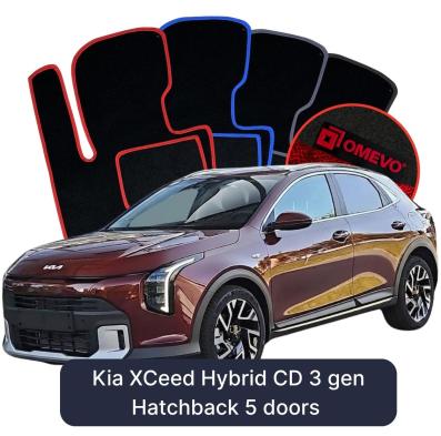 Velour car mats OMEVO for Kia XCeed Hybrid CD 3 gen Hatchback 5 doors (2019-2026)