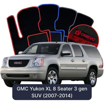 Velour car mats OMEVO for GMC Yukon XL 8 Seater 3 gen SUV (2007-2014)