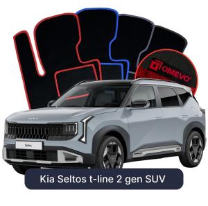 OMEVO Velour Car Mats for Kia Seltos t-line 2 gen SUV (2025-2026)