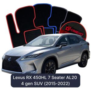 OMEVO Velour Car Mats for Lexus RX 450HL 7 Seater AL20 4 gen SUV (2015-2022)