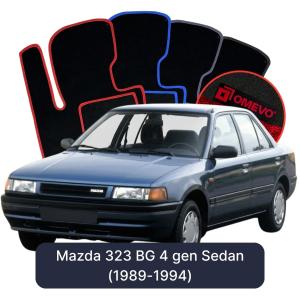 OMEVO Velour Car Mats for Mazda 323 BG 4 gen Sedan (1989-1994)