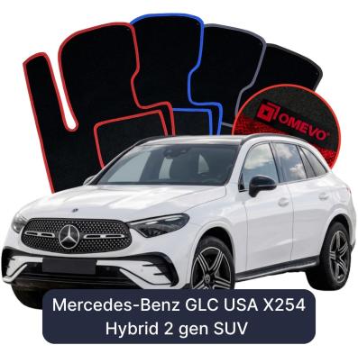Velour car mats OMEVO for Mercedes-Benz GLC USA X254 Hybrid 2 gen SUV (2022-2026)