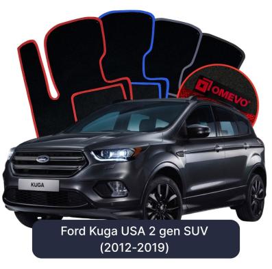 Velour car mats OMEVO for Ford Kuga USA 2 gen SUV (2012-2019)