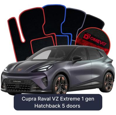 Velour car mats OMEVO for Cupra Raval VZ Extreme 1 gen Hatchback 5 doors (2026-2027)