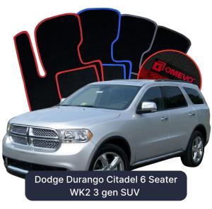 OMEVO Velour Car Mats for Dodge Durango Citadel 6 Seater WK2 3 gen SUV (2010-2026)
