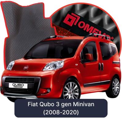 OMEVO EVA car mats for Fiat Qubo 3 gen Minivan (2008-2020)