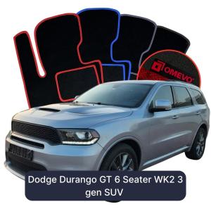 OMEVO Velour Car Mats for Dodge Durango GT 6 Seater WK2 3 gen SUV (2010-2026)
