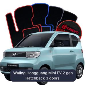 OMEVO Velour Car Mats for Wuling Hongguang Mini EV 2 gen Hatchback 3 doors (2025-2027)
