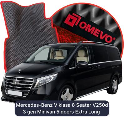 OMEVO EVA car mats for Mercedes-Benz V klasa 8 Seater V250d 3 gen Minivan 5 doors Extra Long (2015-2026)